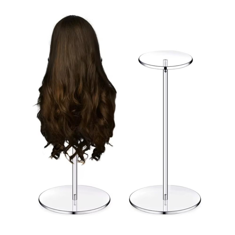 Giá trưng bày tóc giả CHEESELY, Giá đỡ trưng bày nắp trong suốt 30 / 35 / 40cm, Giá đỡ nâng mũ Acrylic bền cho cửa hàng trang sức mũ trưng bày đồng hồ
