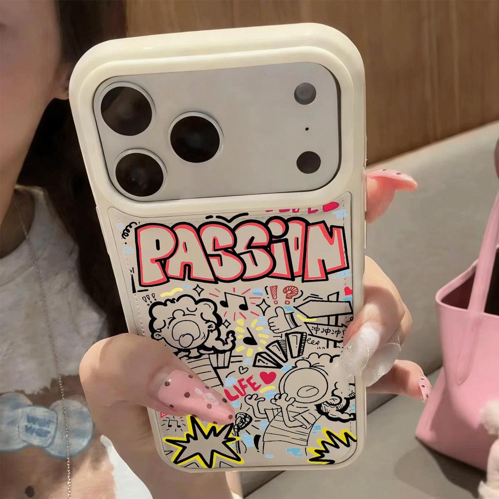 Đường phố Graffiti gió cho iPhone16promax17AIR trường hợp điện thoại 15plus mềm trường hợp 13 lỗ lớn 12 nhỏ