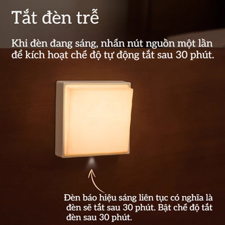LV101 Đèn Công Tắc LED Ấm Trắng Hẹn Giờ Từ Tính USB Đèn Ngủ Trang Trí Phòng Ngủ