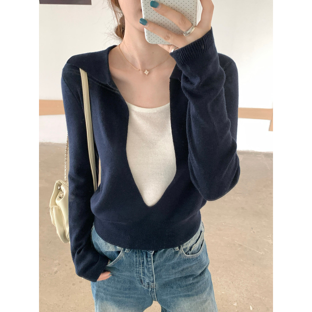 Áo len dài tay phong cách Hàn Quốc form vừa body
