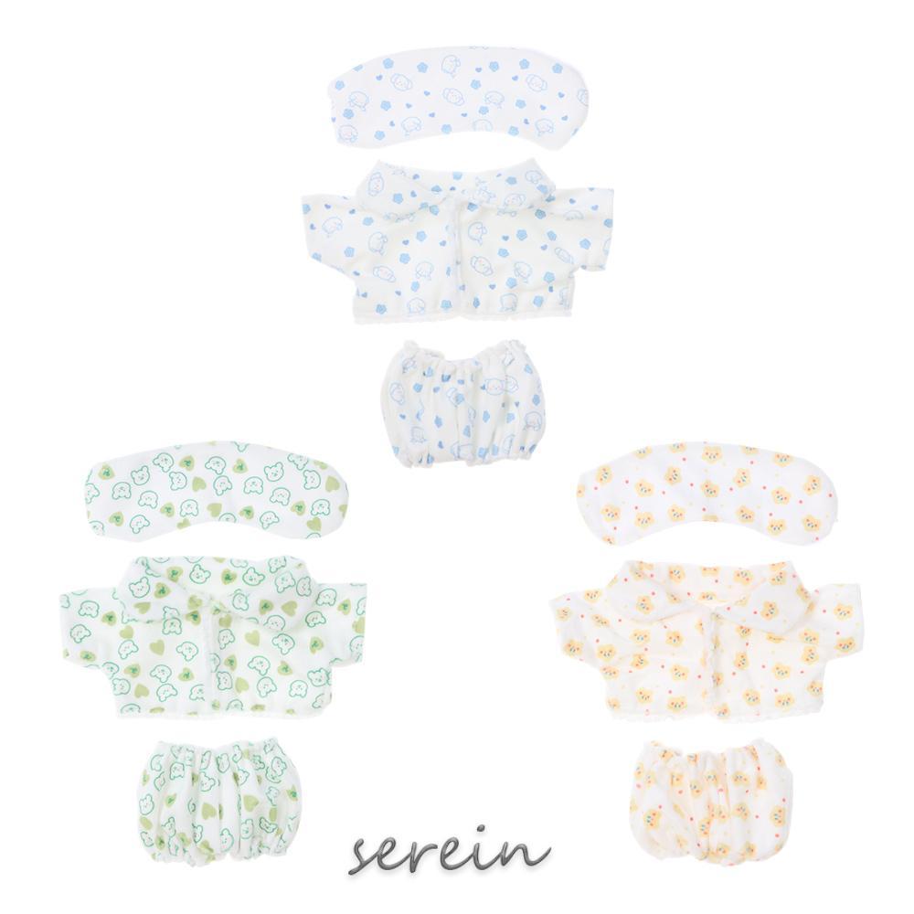 Quần áo búp bê SEREIN, Bộ đồ ngủ búp bê hình ngôi sao hoạt hình 20cm, Bộ đồ ngủ thay đổi quà tặng Trò chơi Phụ kiện búp bê Đạo cụ ảnh Quần áo Mini Bộ búp bê nhồi bông