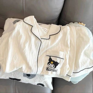 Cửa Hàng Hoạt Hình Nhật Bản In Đầy Đủ Kuromi Pacha Chó Cùng Phong Cách Bộ Đồ Ngủ Nữ Tay Ngắn Lụa Sữa Rời Loungewear Mùa Xuân