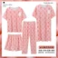 Bộ Đồ Ngủ Nữ Phong Cách Mùa Hè Cotton Rời Bộ Bốn Mảnh 2025 Tay Ngắn Váy Ngủ Quần Mỏng Phong Cách Phù Hợp Với Loungewear