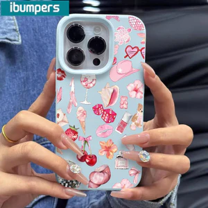 Ibumpers Vỏ Điện Thoại Thẩm Mỹ Disco Ball Cherry In Silicon Mềm Chống Sốc Cho iPhone 11 12 13 14 15 16 17 Pro Max IP 14 15 Plus Cover
