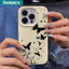 Ibumpers Ốp Điện Thoại Thẩm Mỹ Tối Giản Họa Tiết Bướm Silicon Mềm Chống Sốc Cho iPhone 11 12 13 14 15 16 17 Pro Max IP Plus