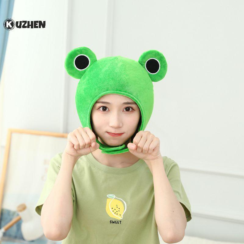 KUZHEN Mũ Hoàng Tử Ếch Sang Trọng cho Halloween với Motif Động Vật Xanh