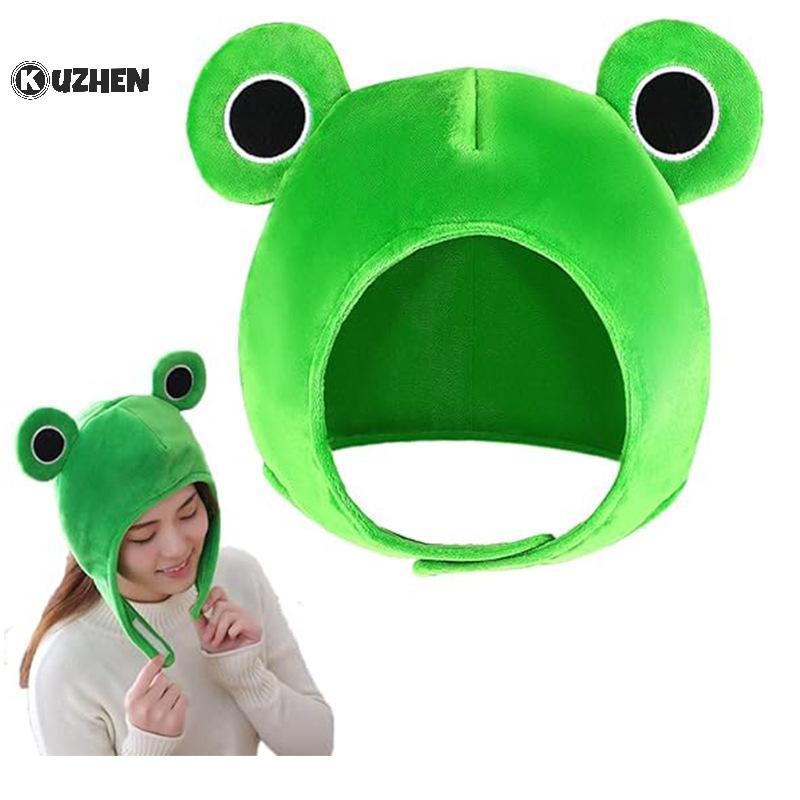 KUZHEN Mũ Hoàng Tử Ếch Sang Trọng cho Halloween với Motif Động Vật Xanh