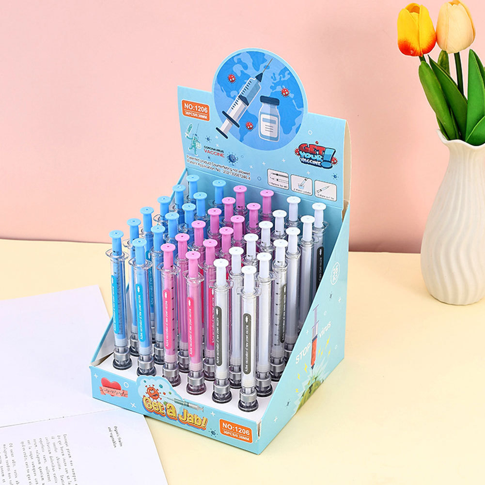 Bút bi hình ống tiêm bổ sung sự hài hước cho công việc, trường học hoặc tại nhà. Bàn văn phòng Trang trí vui nhộn