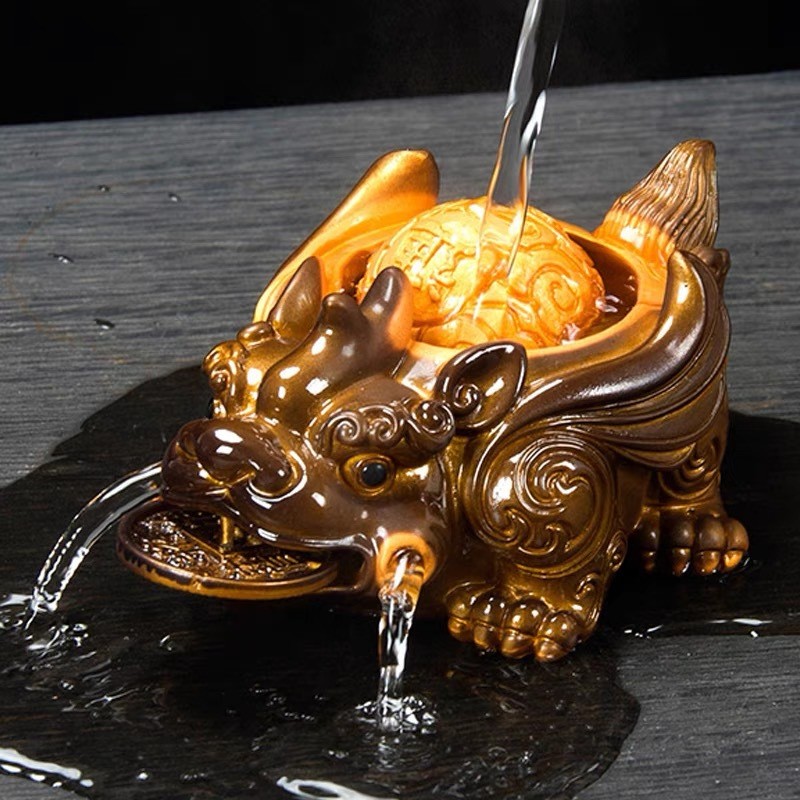 Trà đổi màu thú cưng, đồ trang trí nhỏ, hạt vàng bò, phụ kiện bàn/khay trà cao cấp