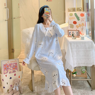 ✅ Dài tay áo ✅ Đồ ngủ nữ Dịch vụ gia đình Gió ngọt Ngày phụ nữ Trong Kho Váy ngủ Một mảnh Công Chúa Váy Ngủ Cotton Nguyên Chất cho Sinh Viên và Phụ Nữ Mang Thai
