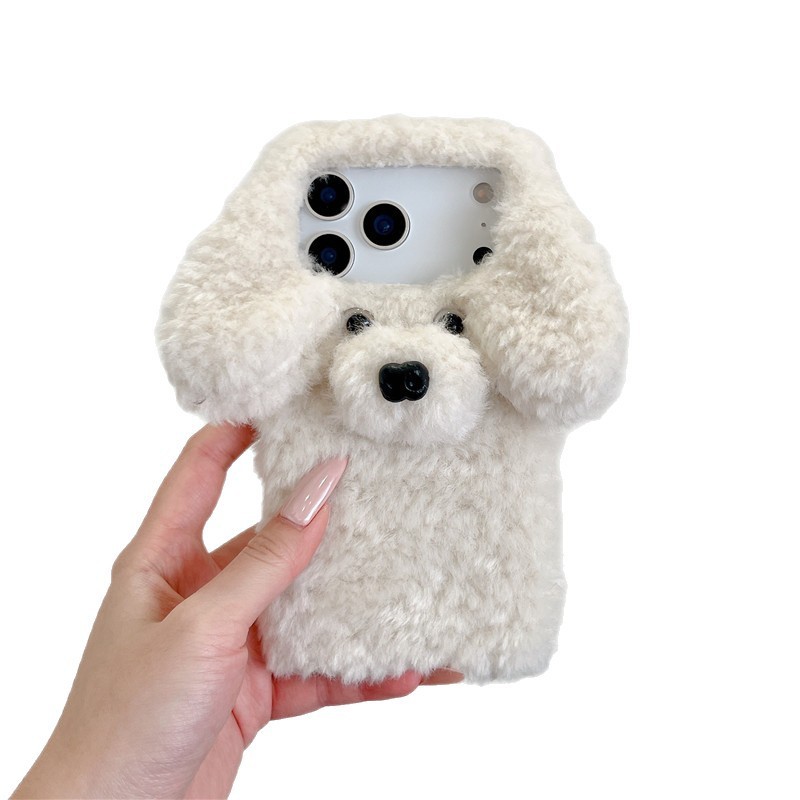Teddy Dog iphone17promax Plush Apple 16promax Thu Đông Vỏ Điện Thoại 15 Vỏ Bảo Vệ