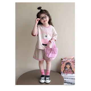 Set bé gái mùa hè dễ thương – Áo thun và quần short cotton mặc mát