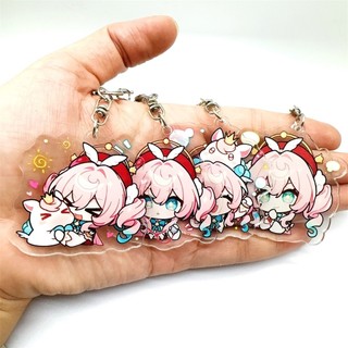 Honkai: Star Rail Anime Figure Acrylic Keychain Anaxa Cyrene Cerydra Hysilens Model Plate 4pc/set Keyring Game Fans Gift