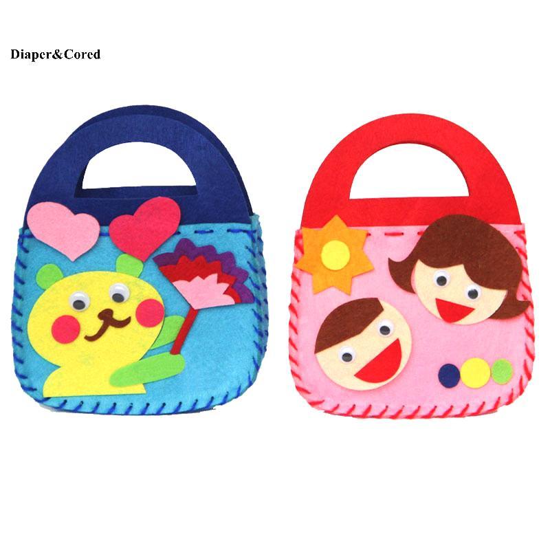 Bộ dụng cụ may vá trẻ em DIAPER & CORED 8 chiếc, đồ thủ công nỉ DIY có kim an toàn cho người mới bắt đầu Bé trai Bé gái YTH
