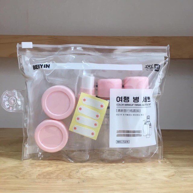 Bộ Chiết Mỹ Phẩm Du Lịch Cao Cấp Gồm 8 Món Dụng Cụ Chiết Mini Tiện Lợi ,Chai Chiết Nhựa Cao Cấp,Túi Zip Có Khoá Kéo