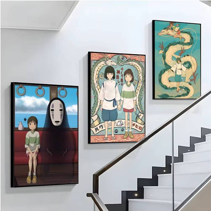 Spirited Away Anime HD Chống Thấm Nước Canvas Nghệ Thuật Poster Không Khung Thẩm Mỹ Trang Trí Tường Cho Nhà Phòng Ngủ Thanh