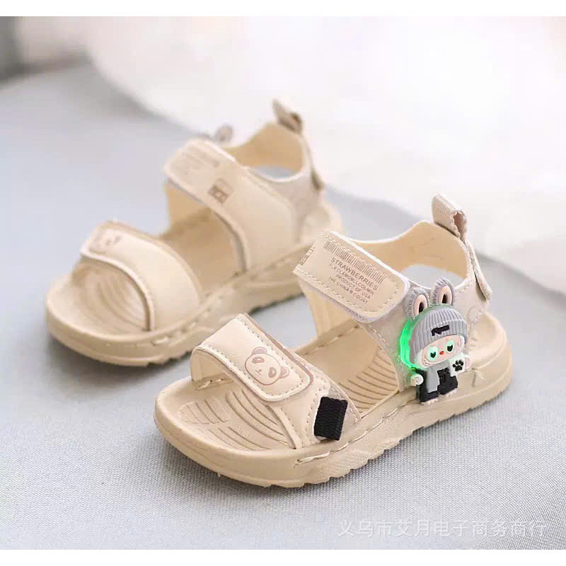 ( hàng sẵn ) sandal đèn led quai dán bé trai dép quai hậu cho bé kiểu dáng thể thao khâu đế bền đẹp chống trượt C46