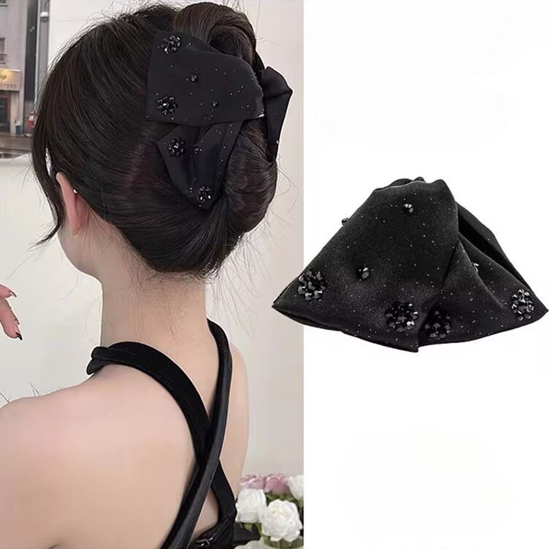 Kẹp tóc cao cấp màu đen Hàn Quốc Kẹp tóc thời trang nơ nữ