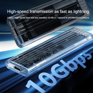 Bfvn Clear USB Type C 10Gbps M.2 NVME PCIe NGFF SATA Giao thức Hộp đĩa cứng gắn ngoài HOT