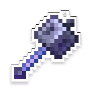 gantungan kunci weapon akrilik mace, mace enchanted, bow, crossbow, Trident print uv dua sisi bolak