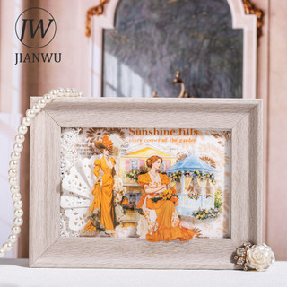 JIANWU Rococo Tiệc Series Nhân Vật Vintage Phong Cảnh Chất Liệu Cắt Dán PET Sáng Tạo DIY Tạp Chí Văn Phòng Phẩm