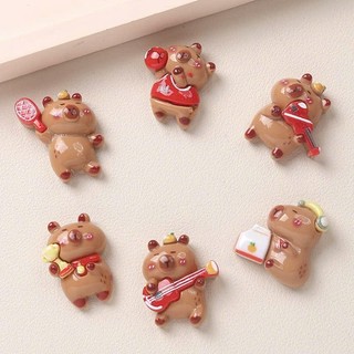 Set Charm Gấu Teddy Năng Động 6 Chi Tiết – Charm Gắn Dép Gấu Nâu Dễ Thương