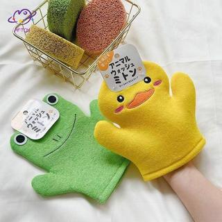 HFTOY Hoạt Hình Nhật Bản Găng Tay Khăn Tắm Bọt Biển Không Đau Loại Bỏ Bùn Găng tay đi tắm Tẩy Tế Bào Chết ~