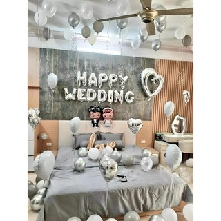 Set Bóng Trang Trí Phòng Cưới, Bóng Bay Trang Trí Phòng Cưới [TẶNG 100 CÁNH HOA HỒNG LỤA] DF37