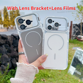 Camera Từ Tính Sang Trọng Giá Đỡ Vô Hình Ốp Lưng Điện Thoại iPhone 17 Pro Max 17 Air 16 Pro Max 15 14 13 12 11 Pro Max Plus Bảo Vệ Ống Kính Sạc Không Dây Vỏ Chống Sốc