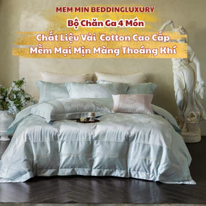 Bộ vỏ chăn ga gối 4 món chất liệu A mặt Jacquard cao mật độ + B mặt 100S Cotton Úc Memminbedding luxury