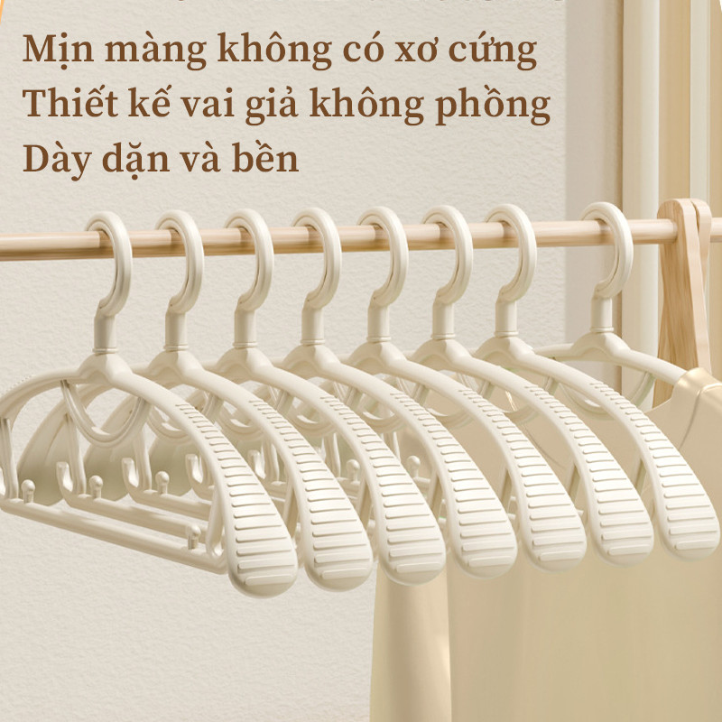 Móc Treo Quần Áo Chống Trượt Cao Cấp - Vai Rộng Dày Dặn, Giữ Form Áo Tốt, Móc Quần Áo Gia Đình Tiện Lợi