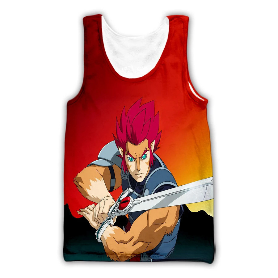 Áo thun không tay cổ tròn họa tiết anime Thundercats 3D, phù hợp unisex
