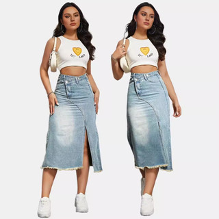 Hàng sẵn có XXL - Váy denim cotton cao cấp thiết kế eo cao, dáng hiện đại