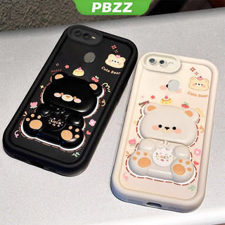 Ốp lưng cho oppo a5s oppo a12 oppo A7 oppo a3s oppo a12e F9 Vỏ điện thoại Vỏ mềm Vỏ silicon chống sốc thiết kế mới thẩm mỹ Gương xoay Gấu dễ thương có giá đỡ JTXXZJ01