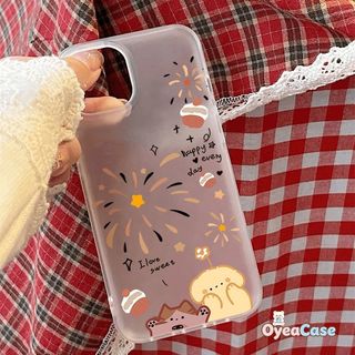 Lucky Pháo Hoa Chó Mờ Ốp Lưng Cho Honor 500 400 300 Ultra 200 100 90 Lite 80 GT 70 60 50 30 GT Pro Power 2 Win RT 5G 4G Cover Hàn Quốc Mềm Mại Dễ Thương Trong Suốt Trắng Tối Giản