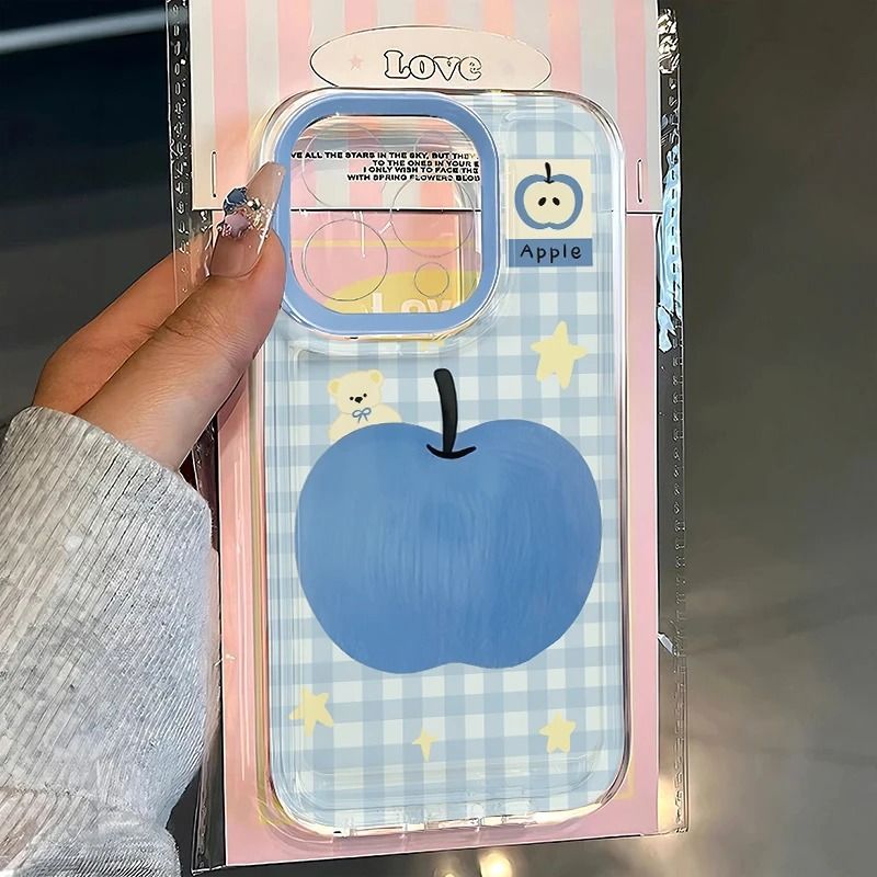 Đầu dò Apple Bear phù hợp với vỏ điện thoại 15 PROMAX, iPhone 16 chống gãy, vỏ mềm