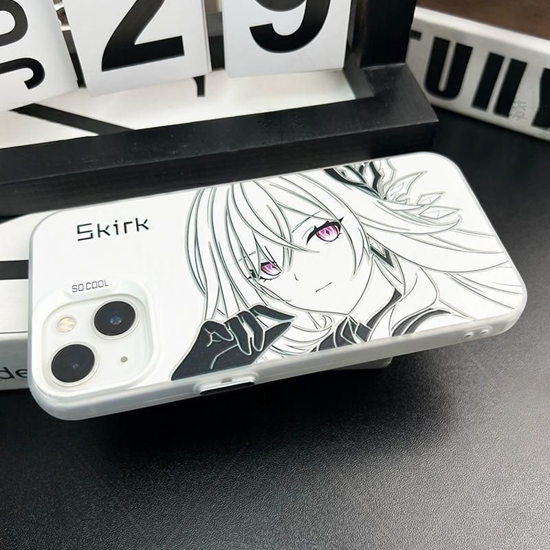 Genshin Impact / Skirk / Skirk Line Draft Vỏ điện thoại màu bạc đầy màu sắc Thích hợp cho iPhone / vivo / Xiaomi / OPPO / ewwq
