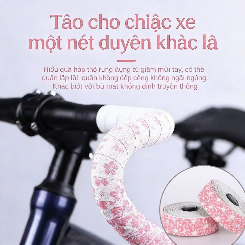 Băng quấn tay lái xe đạp set 2 cuộn chống trượt giảm sóc chất liệu EVA PU kèm nút bịt dễ lắp
