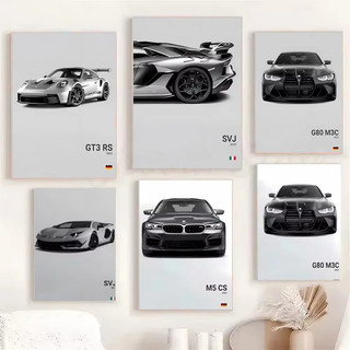 Thương Hiệu Nổi Tiếng Xe SVJ GT3RS G80 M3C Canvas Poster Nghệ Thuật Treo Tường Không Khung Trang Trí Nhà
