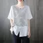 Áo thun ngắn tay bằng vải lanh cotton lụa băng mới mùa hè dành cho nữ, áo thun sọc giản dị phong cách cổ điển dành cho nữ