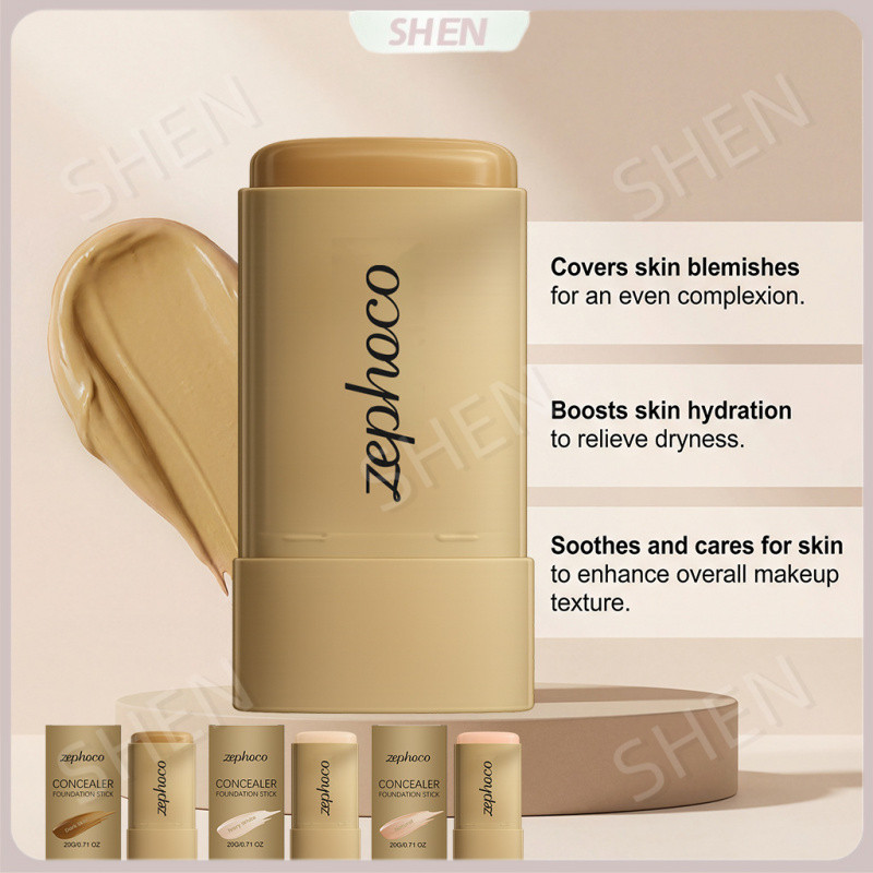 Zephoco Che Khuyết Điểm Foundation Stick Series Nhiều Màu Tùy Chọn Kem Che Khuyết Điểm Tự Nhiên Ánh Sáng Trong Suốt Nền Di Động Nền Tảng Dính