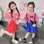Bé Gái Hoạt Hình Áo Thun Mùa Hè Phong Cách Mới Giả Hai Mảnh Đầm Thường Ngày 90-140 Size HQC0