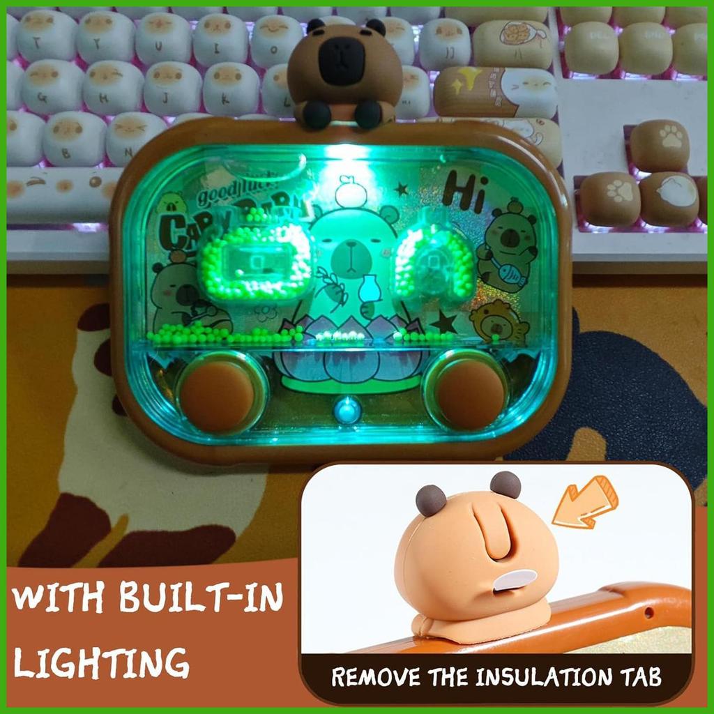 Trò chơi dưới nước cầm tay dành cho trẻ em Thiết kế Capybara Đồ chơi ném hai nút có đèn LED Trò chơi hạt nước nhẹ dành cho trẻ em wipqsvn