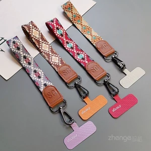 Dây buộc điện thoại di động Cổ tay Ngắn Dây đeo bện đơn giản Mạnh mẽ Bền bỉ Phiên bản rộng Không bị giằng Dây tay Leo núi ngoài trời Du lịch