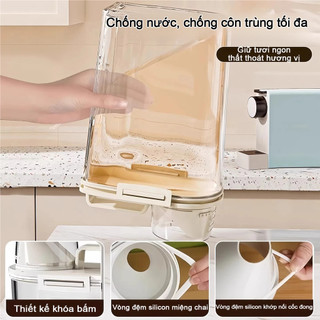 Hộp đựng gạo bằng nhựa cao cấp chống ẩm chống tràn hộp đựng gạo hộp đựng đồ khô Hộp đựng bột giặt trong suốt