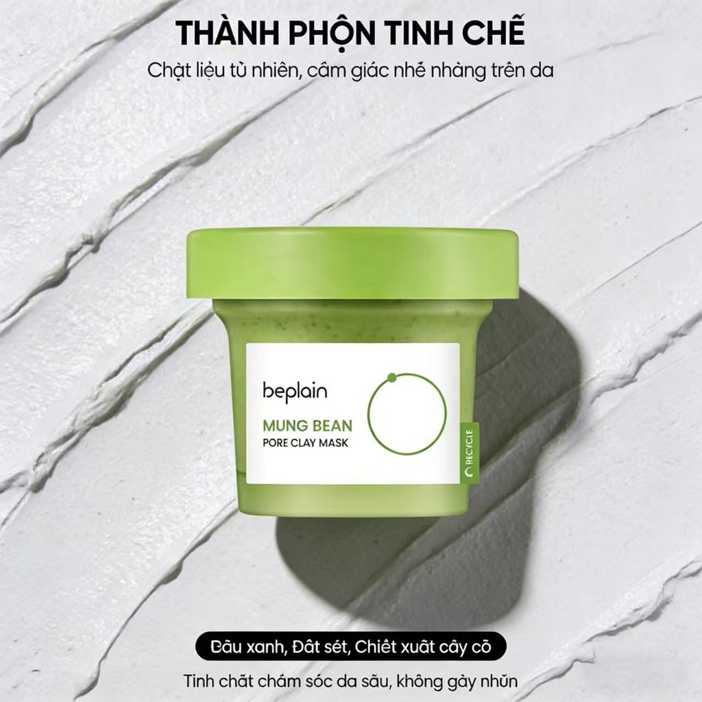 [DAILY] Mặt nạ đất sét đậu xanh Beplain 120ml làm sạch sâu lỗ chân lông, hút dầu thừa, giảm mụn đầu đen, da mịn thoáng,