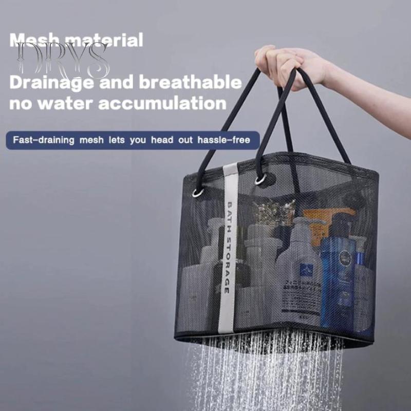 (TFT) Giỏ tắm Tote di động Túi chống nước có tay cầm Túi đựng đồ vệ sinh dung tích lớn Unisex MỚI