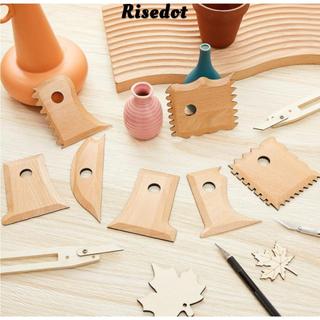 RISEDUT Bộ dụng cụ đất sét 7 món gỗ, cắt tỉa đa hình, bền chắc, mịn màng, điêu khắc