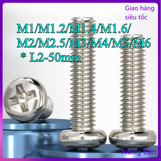 Vit /Ốc Vít pake đầu tròn mạ niken /Bulong Đầu Tròn M1 / M1.2 / M1.4 / M1.6 / M2 / M2.5 / M3 / M4 / M5 / M6 * L2-50mm [JYD-ZZ-Z]