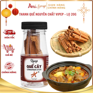 Thanh Quế Cinnamon Nguyên Chất Vipep Lọ 20g, Gia Vị Nấu Ăn Thơm Ngon Chuẩn Vị